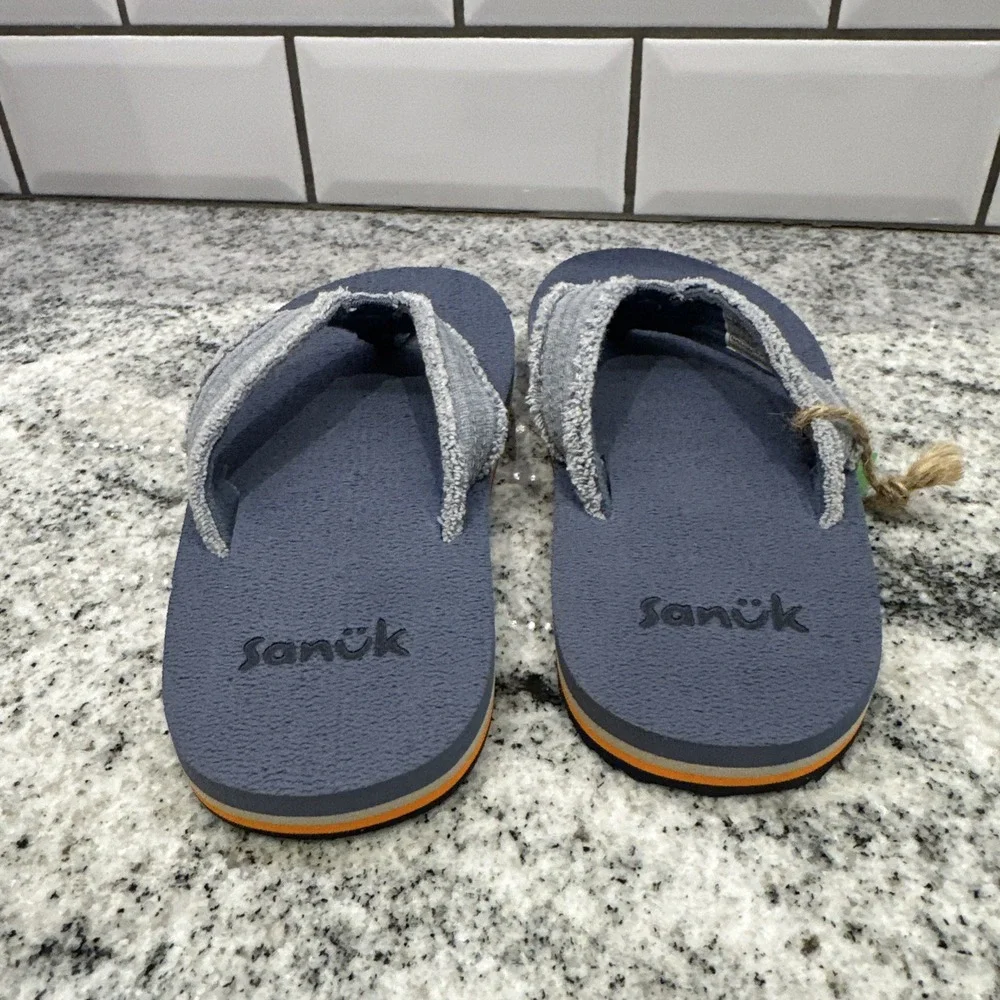 Sanuk Y Fraidy Stacker Slip On Flip Flops Sandal Shoes Youth Size 13-1‎ New